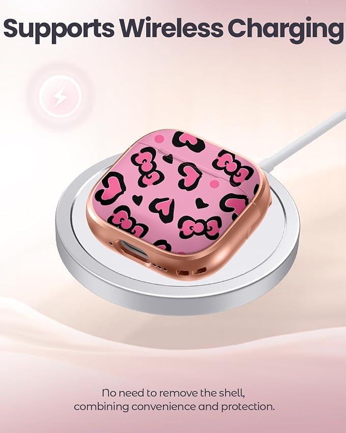 Coralogo for AirPods 3rd Case with Safety Lock - Cute Cartoon for AirPods 3rd Generation for Women Girls Fashion Stylish Leopard Pattern Design Kawaii Girly Girlish Hard Protective Cover