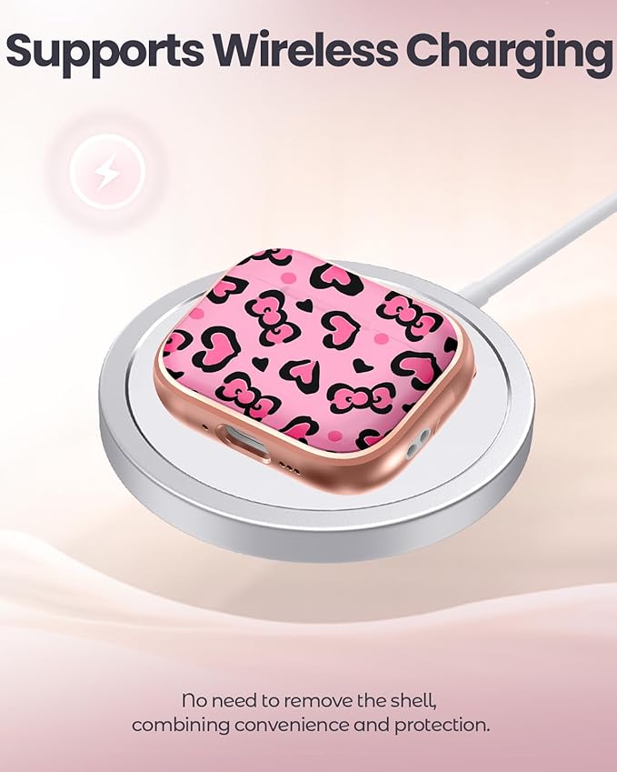 Coralogo for AirPods Pro 3 Case with Safety Lock - Cute Cartoon for Women Girls Fashion Stylish Leopard Pattern Design Kawaii Girly Girlish Hard Protective Cover for AirPods Pro 3rd Generation