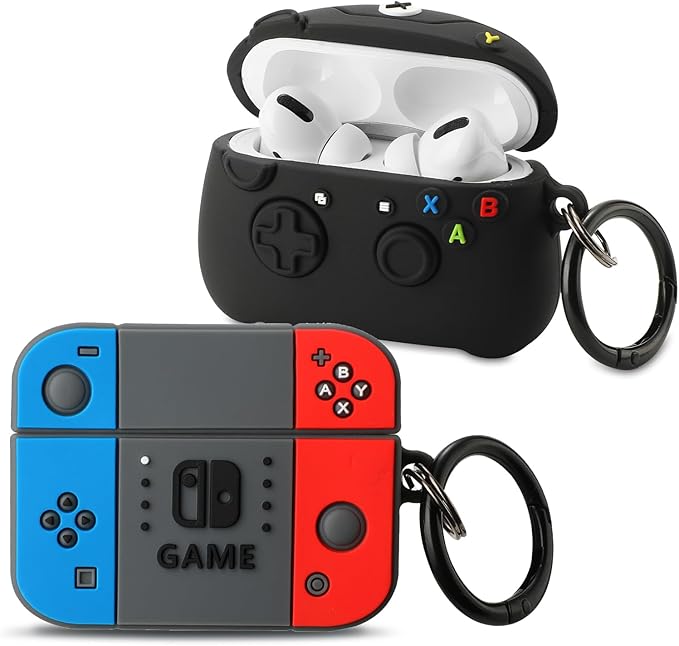[2Pac] Compatible Airpods Pro 3 Case(2025),Cute Gamepad Design Cases Soft Silicone Protective Cases for Apple AirPods Pro 3rd Generation Case,Airpod Pro 3 Cover with Keychain for Men/Boy