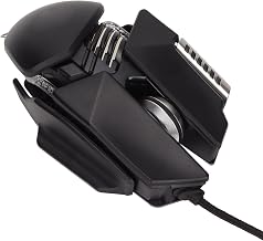 Gaming Mouse, 12800 DPI Mechanical Aesthetic Design Retractable Adjustment RGB Water Cooled Lighting Effect Wired Mouse Electroplated Rollers Metal Brushed Base PC Gaming Mice with Base DPI Cycle Key - Image 1