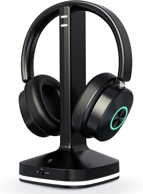 Earbay Wireless Headphones for TV, TV Headphones, Headphone for TV, Over Ear No Delay Wireless Headset with Transmitter Charging Base, 3 Audio Modes for Seniors, Gifts for Parents/Elderly
