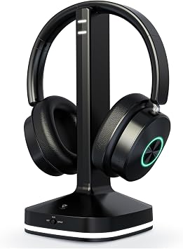 Earbay Wireless Headphones for TV, TV Headphones, Headphone for TV, Over Ear No Delay Wireless Headset with Transmitter Charging Base, 3 Audio Modes for Seniors, Gifts for Parents/Elderly