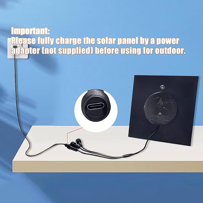 Zivif 5W Trail Camera Solar Panel, 10400mAh Built-in Battery, Adjustable 6V/9V/12V Output, DC Plugs 5.5x2.1mm 4.0x1.7mm 3.5x1.35mm, IP66 Waterproof, 360° Mount, 9.8ft Cable
