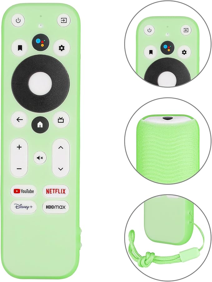 Silicone Remote Control Case Compatible with Onn 100024646 100026240 4K UHD Stick TV Box Remote Shockproof Protective Shell Cover with a Lanyard (Fluorescent Green)