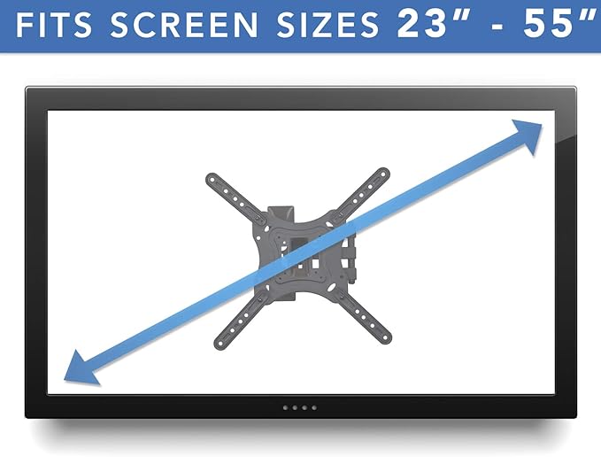 Mount-It! TV Mount with Shelf | Full Motion TV Wall Mount with Floating Entertainment Shelf for Cable Box, DVR | Single Stud Installation | Fits Televisions Up to 55 Inches, VESA 75x75mm to 400x400mm