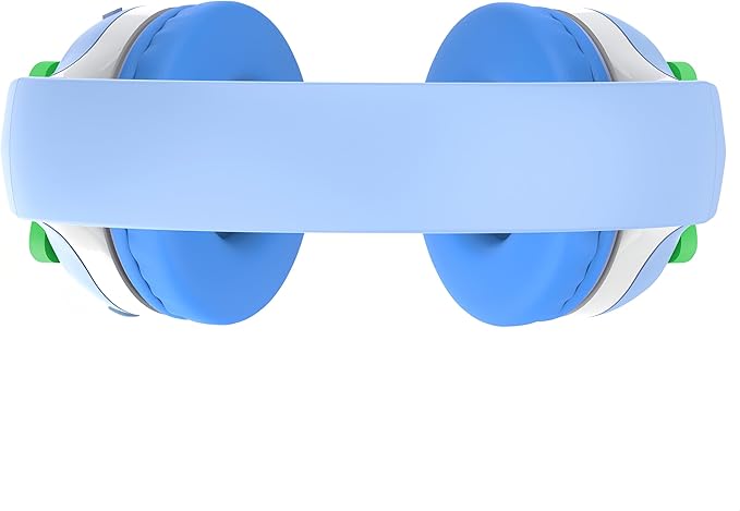 Riwbox CB-7S Kids Wireless Headphones,with Safe Volume Control 74/85/95dB,LED Glow Lights,50H Playtime,Bluetooth V5.3,Built-in Mic, TF Card Slot,for Travel/School/Phone/Laptop(Blue&Grey)