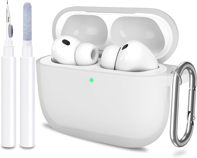 ATUAT for AirPods Pro 3 Case Cover with Cleaner, Protective Soft Silicone Skin with Keychain for Women Men for Apple AirPods Pro 3rd Generation Case(2025), Front LED Visible, Clear