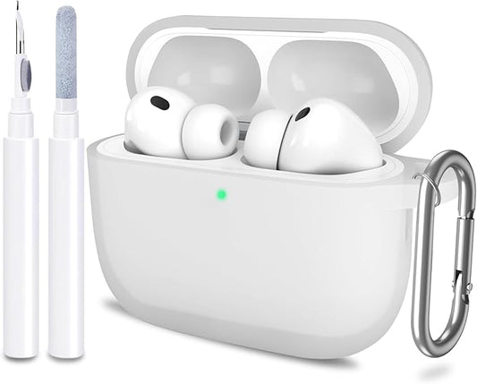 ATUAT for AirPods Pro 3 Case Cover with Cleaner, Protective Soft Silicone Skin with Keychain for Women Men for Apple AirPods Pro 3rd Generation Case(2025), Front LED Visible, Clear