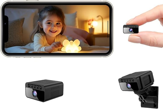 Mini Spy Camera WiFi Home Security Hidden Cam Wireless Battery Camera Bluetooth Camera Nanny Cam with Phone App Remote Monitor Video Recording Night Vision Motion Detection