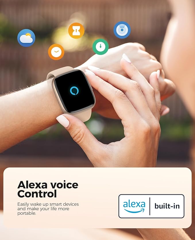 SOUYIE Smart Watches for Women, IP68 Waterproof, Alexa Built-in, 1.83" HD Customizable Display, Heart Rate, Blood Oxygen, Sleep, Weather Updates, Fitness Tracker for Android & iOS, Glod