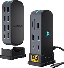 Type C 14 in 1 Wozoyo Docking Station, PD 100W, 2X4K@60Hz HDMI, 4K DisplayPort, 2XType-C 10Gbps, USB 10Gbps, Gigabit Ethernet, AUX Port, Compatible Thunderbolt 4, macOS, Windows, Android & iOS - Image 1