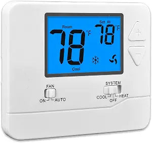 Suuwer Non-Programmable Thermostats for Home 1 Heat/1 Cool Conventional Single-Stage Systems (Blue Backlight)