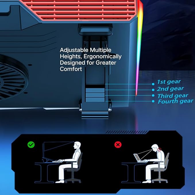 Cooling Pad for Dell Alienware m16 m17 m15 x17 x16 x15 x14 Area-51m 17 16 15 14 inch Gaming Laptop,It is a Heat Dissipation Monster with Powerful Turbo Fan Can Fast Cooling,RGB Light Mode