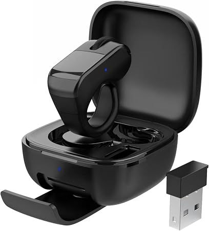 Tiktok Scrolling Ring,Air Finger Ring Mouse with a Touchpad,Bluetooth/Wireless Scroller for iPhone/Android/PC,Remote Control for Kindle App/Camera/Video Recording (Black)