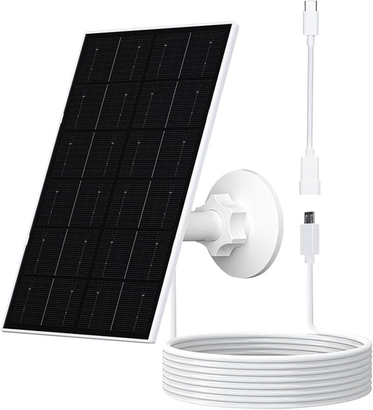 Zivif USB Solar Panel for Security Camera, 4W Solar Charger for Rechargeable Battery Camera, IP66 Waterproof, 360° Adjustable Mount, 9.8FT/3M Cable