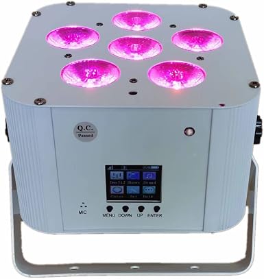 JUNMAN 6x18W RGBWAUV 6 in 1 Wireless DMX Battery Power Led Par Light 1pc
