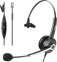 Wantek Cisco Phone Headset for Landline Office Phone,Noise Canceling Microphone and Mute Switch,Telephone Headset Compatible with Cisco IP-7940 7942 7945 7960 7962 7965 7811 7821 8811 8841 8845 8851 - Image 1