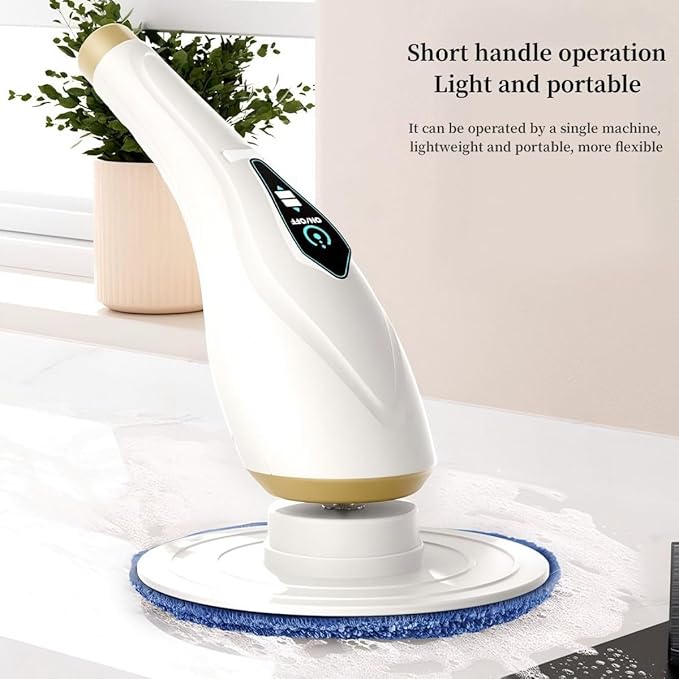 SONGLLES Electric Rotary Scrubber with 8 Replaceable Brush Heads, 2 Speed Modes, Expandable Handle up to 59 inches, Waterproof, Cordless Cleaning Brush, Perfect for Homes, bathrooms, and Kitchens