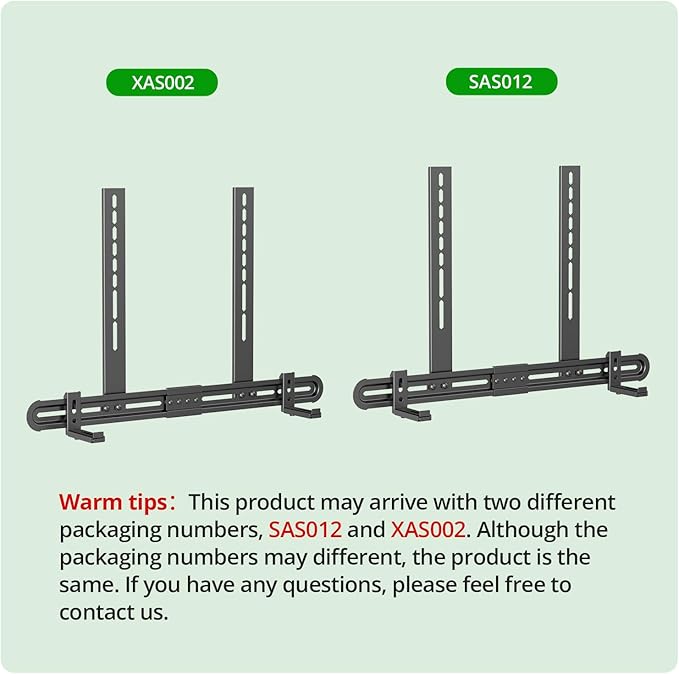 USX MOUNT Universal Soundbar Mount, Sound Bar TV Bracket for Soundbar with Speaker, Fits 2 Installation Options, Removable No-Slip Base Holder Extends 3.46”-6.06”
