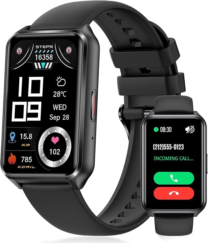 Smart Watch Fitness Tracker with Make Call 24/7 Heart Rate Blood Pressure Sleep Monitor, 100+ Sports Modes, Calorie Step Counter for Walking, IP68 Waterproof, Smart Watches for Men Women