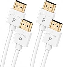 Pacroban Slim HDMI Cable (15ft-2 Pack, White) Flexible High-Speed HDMI 1.4 Cord Supports 10.2Gbps, ARC, Soundbar, 4K 30 Hz, 1080p TV Monitor Projector, HDCP 2.2 with Ethernet - Image 1