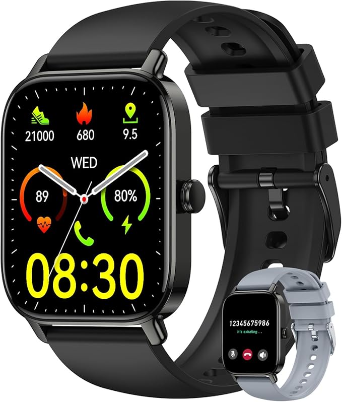 Smart Watch for Women Men Fitness: Make Answer Call Digital Mens Watches Waterproof Running Smartwatch for Android Phone iPhone Samsung Compatible Heart Rate Monitor SpO2 Pedometer Step Tracker