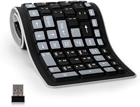 Silicone Keyboard, Foldable Wireless Rollup Keyboard for Computer, Laptop - Image 1