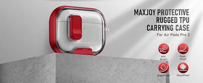 for AirPods Pro 3 Case (2025) with Phone Stand & Cleaner Kit, Cute Soft Silicone Cover for AirPods Pro 3rd Genera case with Keychain for Women Men with Keychain for Airpod Pro case(2025) Red