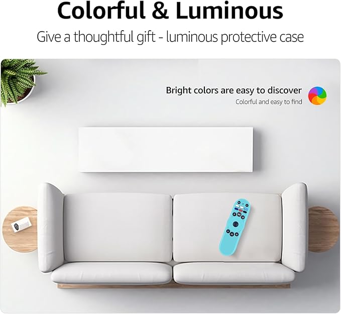 PZL 2 Pack Glow Silicone Case for Vizio TV Voice Remote Control, Remote Cover for XRT270 Remote (Blue+Green)