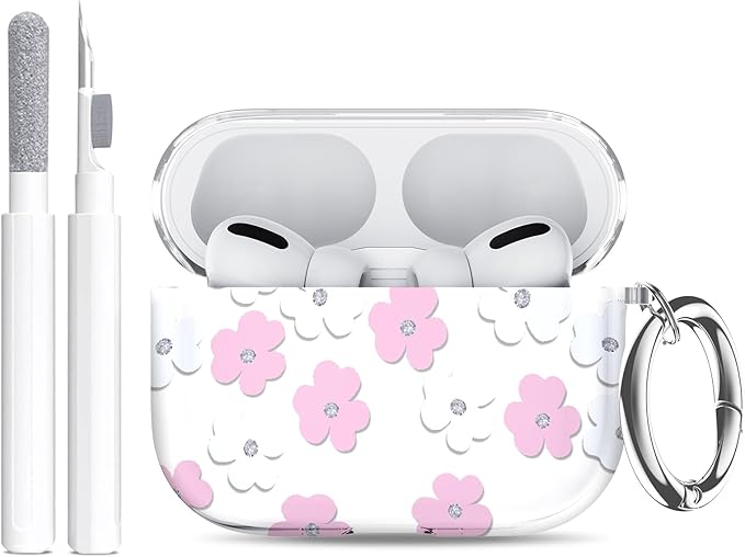 for AirPods Pro 3 Case (2025) with Cleaner Kit, Cute Soft Silicone Cover Compatible AirPods Pro 3rd Genera case with Keychain for Women Men with Keychain for Airpod Pro case(2025) Six Leaf Clover
