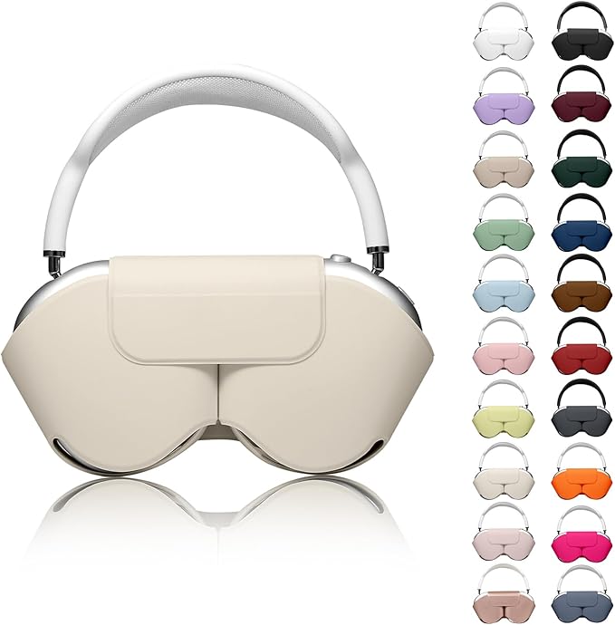 for Apple Airpods Max Case,Headphones Protective Case for AirPod Max Supports Sleep Mode, Anti-Scratch and Anti-Dust,Airpod Pro Max by PU Leather,Starlight 2
