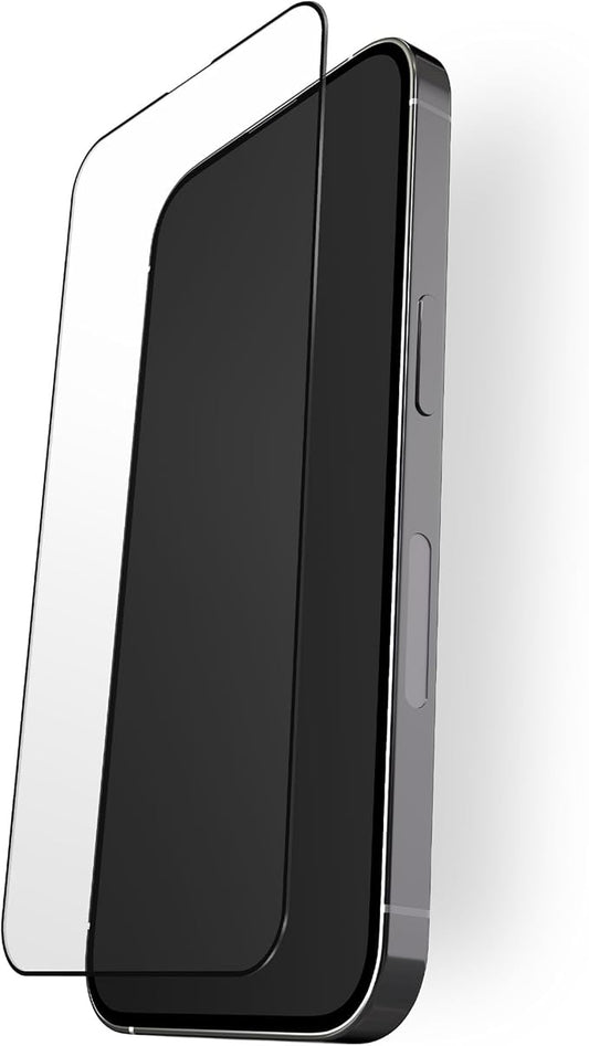 BodyGuardz Pure 3 Glass Compatible with iPhone 17 and iPhone 16 Devices - Durable Anti-Glare Tempered Glass, Easy Install, Edge-to-Edge, Case-Friendly - Black Border (for iPhone 17 Pro / 16 Pro - 6.3 inch)
