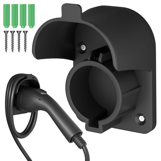 EV Charger Holder for SAE J1772, Wall-Mount Electric Vehicle Connector Nozzle Holster Dock EV Cable Organizer, EV Cable Holder and Electric Car Plug Nozzle Holster Dock for SAE J1772 Connector