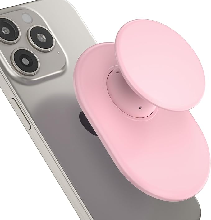 AUROX for MagSafe Phone Grip, Magnetic Phone Grips, Expandable Collapsible Mobile Phone Grip Stand Holder with Kickstand for Magsafe Stand Compatible with iPhone 17 16 15 14 13 12 Series, Pink