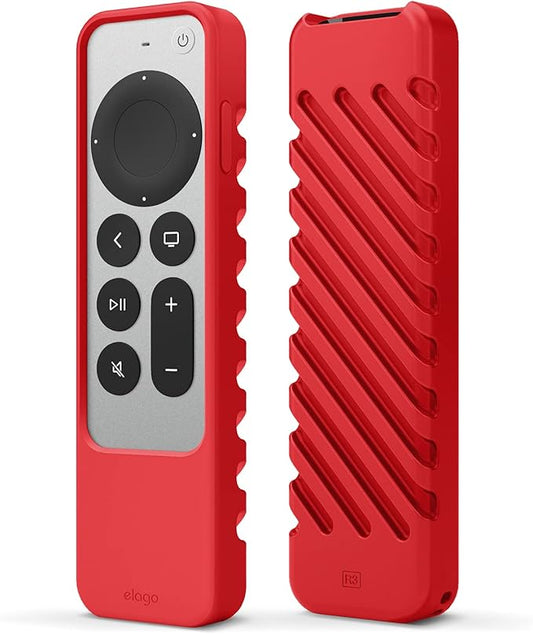 elago R3 Protective Case Compatible with 2022 Apple TV Siri Remote 3rd Generation, Compatible with 2021 Apple TV Siri Remote 2nd Gen - Lanyard, Great Grip, Shock Absorption, Drop Protection [Red]