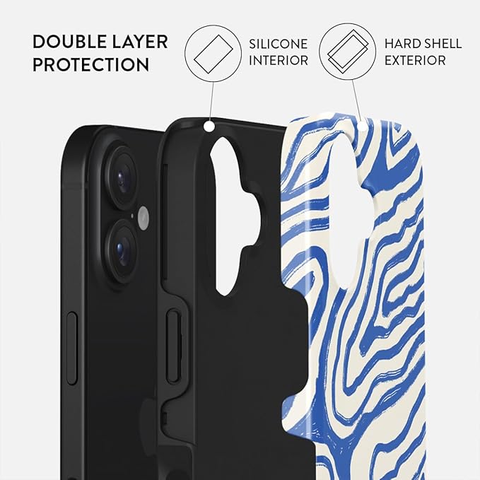 BURGA Phone Case for iPhone 16 - Cute, Trendy, Aesthetic, Pattern Phone Cover, Hard Shell Protection - fits Apple iPhone 16 Case for Women and Men