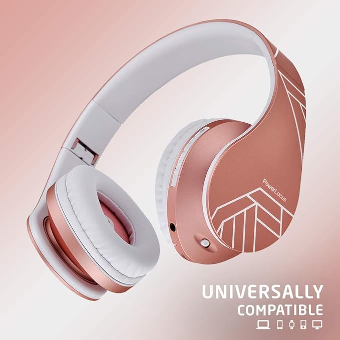 PowerLocus Kids Headphones Over-Ear, Bluetooth Wireless Headphones for Kids,with Microphone, Safe 85DB Volume Limited, Foldable with Carry Case, Audio Cable, Micro SD mode for Online Classes,PC,Phones
