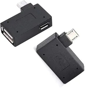 OTG Adapter, 90* Angle USB Port Adapter, Micro OTG Cable 2 Pack Compatible with Firestick 2nd Gen, 3rd Gen and 4K, Android Smartphones, Tablets, Rii, Logitech Keyboards, Nintendo, SNES, NES
