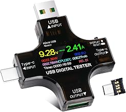 USB C Tester Power Meter 2 in 1, YEREADW Digital Multimeter 3.6-32V 0-8.0A Voltage and Current Tester Meter, Type C Voltmeter Battery Capacity Volt Ammeter Power Bank Fast Charger Detector - Image 1