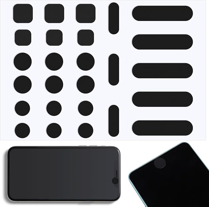 26PCS Universal Webcam Covers Laptop Camera Cover Privacy Protection Accessory - 6 Sizes for Every Size Webcam on Any Device, Great for Privacy - Black