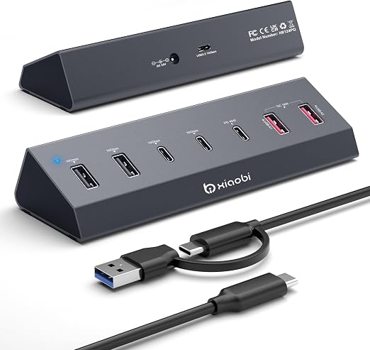 7 in 1 USB C Hub with 10Gbps Data Transfer, PD 45W & QC 18W Fast Charging