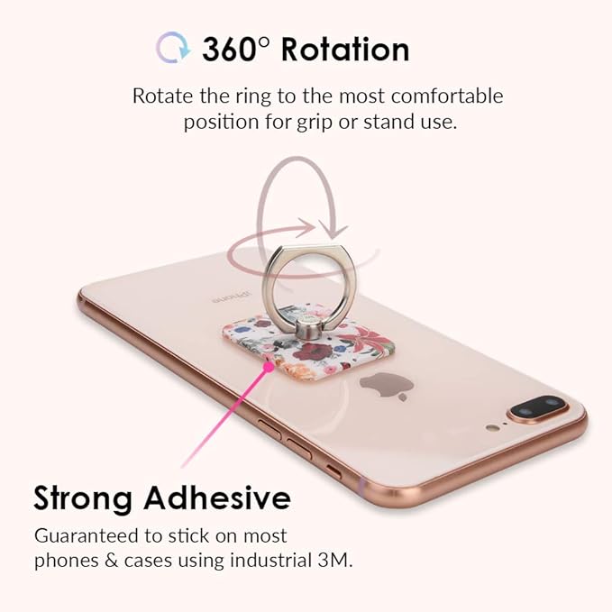 Velvet Caviar Cell Phone Ring Holder - Finger Ring & Stand - Improves Phone Grip Compatible with iPhone, Galaxy and Most Cases (Except Silicone/Leather) - Vintage Flowers