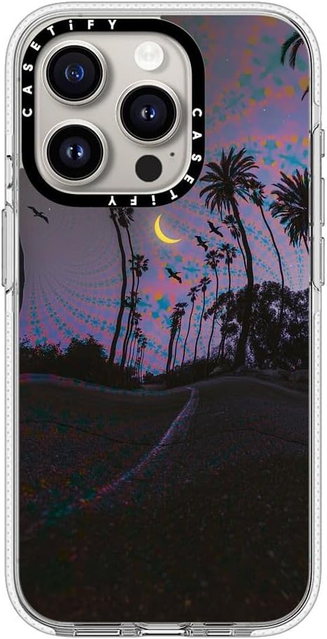 CASETiFY Clear iPhone 15 Pro Case [Not Yellowing / 6.6 ft. 3X Military Grade Drop Protection/Compatible with Magsafe] - Palm Vibes - Clear