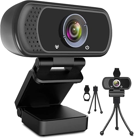 ToLuLu 1080P Webcam with Microphone, HD Webcam Web Camera with Tripod Stand