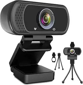 ToLuLu 1080P Webcam with Microphone, HD Webcam Web Camera with Tripod Stand