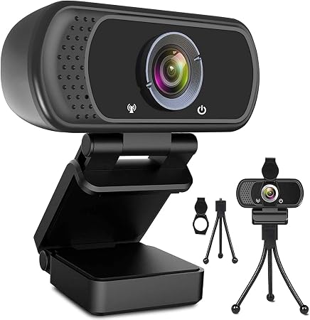 ToLuLu 1080P Webcam with Microphone, HD Webcam Web Camera with Tripod Stand