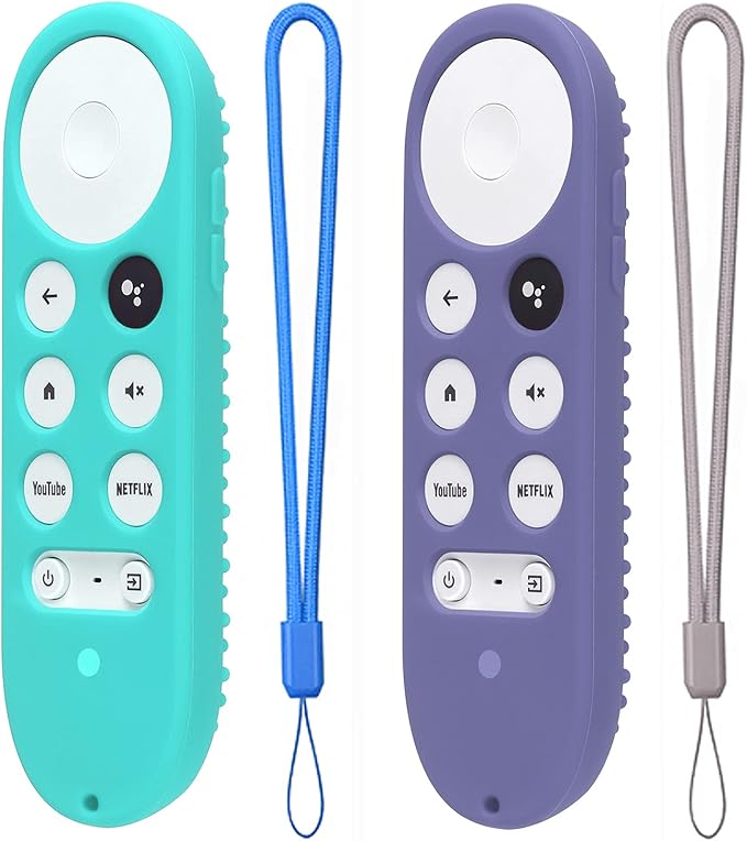 2 Pack Silicone Case for Chromecast with Google TV 2020 Voice Remote Protective Cover for 2020 Chromecast Voice Remote (Mint+LavenderGray)