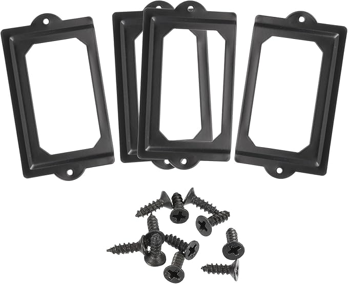 uxcell Metal Label Holders, 124x70mm 4pcs File Name Card Tag Label Holder Frame for Office Library Drawer Cabinet Shelves, Black
