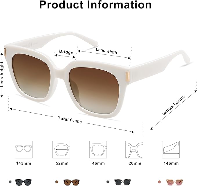 SOJOS Polarized Sunglasses for Women Men Trendy Square Large Sun Glasses SJ2149