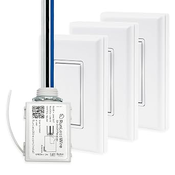 RunLessWire 4-Way Battery-Free Wireless Light Switch Kit - White